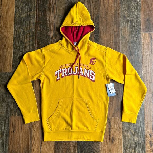 NWT Champion USC Trojans Hoodie Small Yellow Red Southern California Sweatshirt - Picture 1 of 6